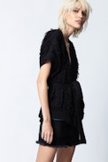 Corry Cows Cardigan - Women’s black cardigan.