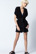 Corry Cows Cardigan - Women’s black cardigan.