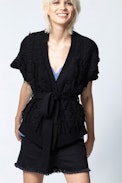 Corry Cows Cardigan - Women’s black cardigan.