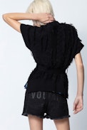 Corry Cows Cardigan - Women’s black cardigan.