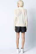 Elton Cardigan - Women’s beige cardigan, recycled cashmere.