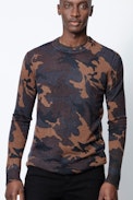Pull Kennedy Cachemire - Pull cachemire plume homme motif camouflage.