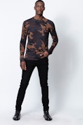 Pull Kennedy Cachemire - Pull cachemire plume homme motif camouflage.