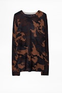Pull Kennedy Cachemire - Pull cachemire plume homme motif camouflage.