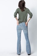 Shania Cachemire Sweater - Women’s khaki cashmere sweater.