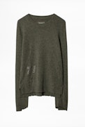 Shania Cachemire Sweater - Women’s khaki cashmere sweater.
