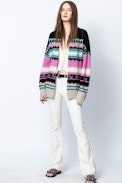 Bruna Cachemire Cardigan - Women’s multicolored cardigan., in cashmere