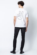 Ted T-Shirt - Men's white T-shirt, printed on the back.