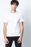 Ted T-Shirt - Men's white T-shirt, printed on the back.