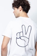 Ted T-Shirt - Men's white T-shirt, printed on the back.