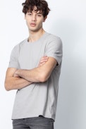 T-Shirt Ted - T-shirt gris homme imprimé au dos du modèle.