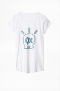 Skinny Skull Jormi T-Shirt - Women's white printed T-shirt.