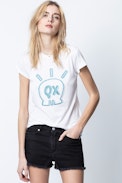 Skinny Skull Jormi T-Shirt - Women's white printed T-shirt.