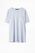 T-Shirt Tommy - Blaues Herren-T-Shirt mit Brusttasche.