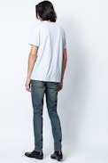 T-Shirt Tommy - Blaues Herren-T-Shirt mit Brusttasche.