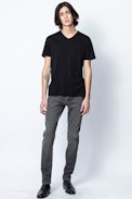 Thibald T-Shirt - Men's black cotton T-shirt.
