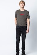 T-Shirt Ted - T-shirt kaki homme inscription "Peace".