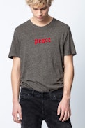 T-Shirt Ted - T-shirt kaki homme inscription "Peace".
