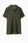 Trot Polo Shirt - Men's khaki cotton polo T-shirt.