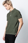 Trot Polo Shirt - Men's khaki cotton polo T-shirt.