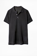 Trot Polo Shirt - Men's black cotton polo T-shirt.