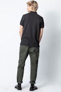 Trot Polo Shirt - Men's black cotton polo T-shirt.