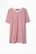 T-Shirt Ted - T-shirt rouge à rayures homme.