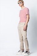 T-Shirt Ted - T-shirt rouge à rayures homme.