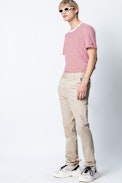 T-Shirt Ted - T-shirt rouge à rayures homme.