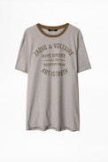 Ted T-Shirt - Men’s khaki striped T-shirt.