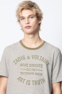 Ted T-Shirt - Men’s khaki striped T-shirt.
