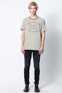 Ted T-Shirt - Men’s khaki striped T-shirt.
