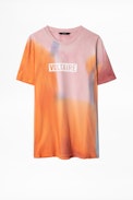 Ted T-Shirt - Men’s tie-dye T-shirt with "Voltaire” inscription.