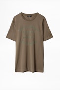 T-Shirt Tommy Blason - T-shirt kaki homme imprimé.