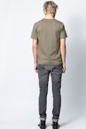 T-Shirt Tommy Blason - T-shirt kaki homme imprimé.