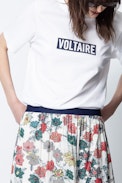 Bella Voltaire T-shirt - Women's white printed T-shirt.