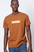 Ted Voltaire T-shirt - Men's gray T-shirt with “Voltaire” print.
