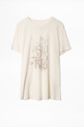 Azedi Strass Jormi T-Shirt - Women’s white T-shirt with rhinestones.