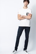 Ted Jormi T-Shirt - Men's white T-shirt with motifs.