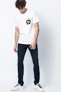 Ted Jormi T-Shirt - Men's white T-shirt with motifs.