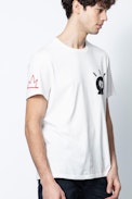 Ted Jormi T-Shirt - Men's white T-shirt with motifs.