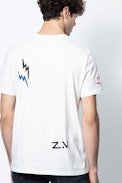 Ted Jormi T-Shirt - Men's white T-shirt with motifs.