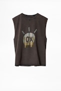 Top Weny Skull Jormi - Graues Damentop.