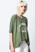 Portland Members Only Sweatshirt - Women's khaki sweatshirt, oversize cut.