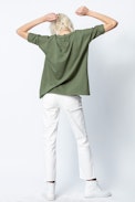 Portland Members Only Sweatshirt - Women's khaki sweatshirt, oversize cut.