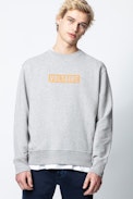 Sweatshirt Simba Voltaire - Graues Herren-Sweatshirt mit Print auf der Vorderseite.