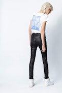 Photoprint Henley T-shirt - Women's white printed T-shirt.