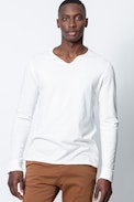 Monastir T-Shirt - Men’s white Henley T-shirt with motif on the back.