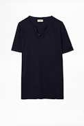 Monastir Jormi T-shirt - Men’s navy blue T-shirt with motif on the back.