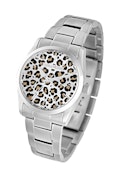 Montre Fusion Imprimé Léopard - Montre femme en acier léopard